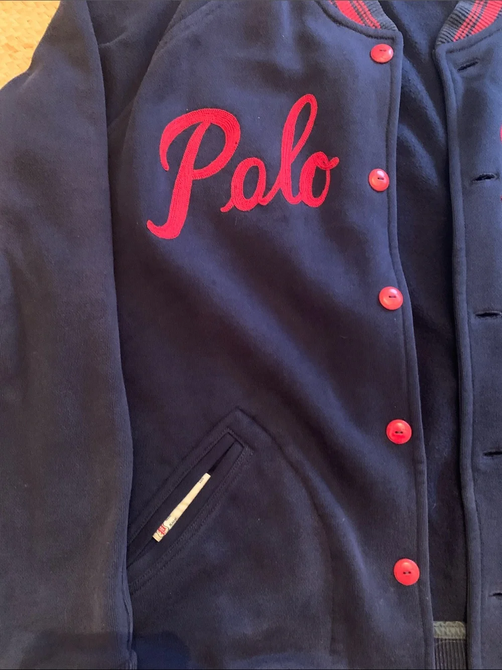 Polo by Ralph Lauren Navy and Red Varsity Jacket